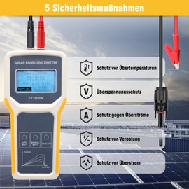 Photovoltaic Solar Panel Tester, EY1600W Solar Panel Tester, Installation Tester, Power Meter, Open-Circuit Voltage Detector, with Automatic MPPT Detection, LCD Display, for Photovoltai Panel