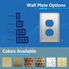 LIDER Duplex Receptacle Metal Wall Plate, Stainless Steel Outlet Cover,