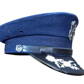 USA Airforce General Blue Cotton Officer hat Silver Hand Embroidered Bullion peek Metal Insignia 58cm