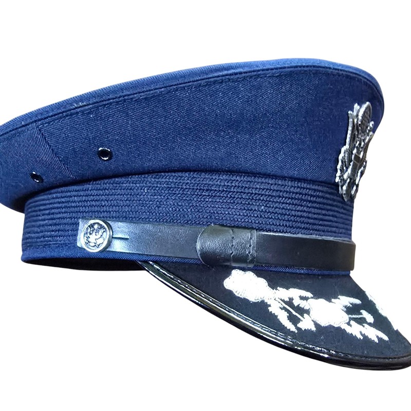 USA Airforce General Blue Cotton Officer hat Silver Hand Embroidered