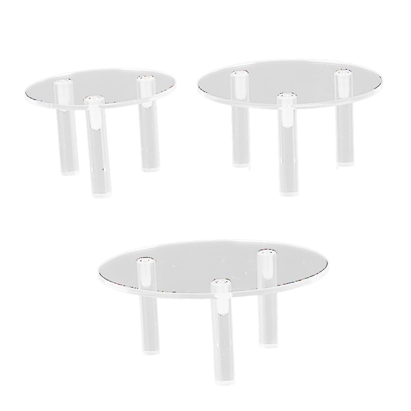 3 PCS Round Acrylic Display Stand Set Easy To Install