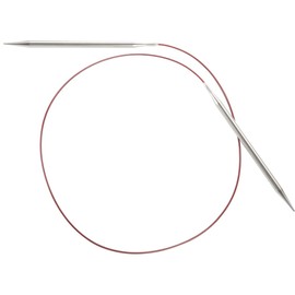 CHIAOGOO 7032-10.5 32-Inch Red Lace Stainless Steel Circular Knitting Needles, 10.5/6.5mm