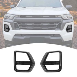 PDKLIN for Colorado Front Fog Light Cover Trim Fit for Chevy Colorado 2023 2024 2025 up Black Carbon Fiber Interior Accessories 2pcs