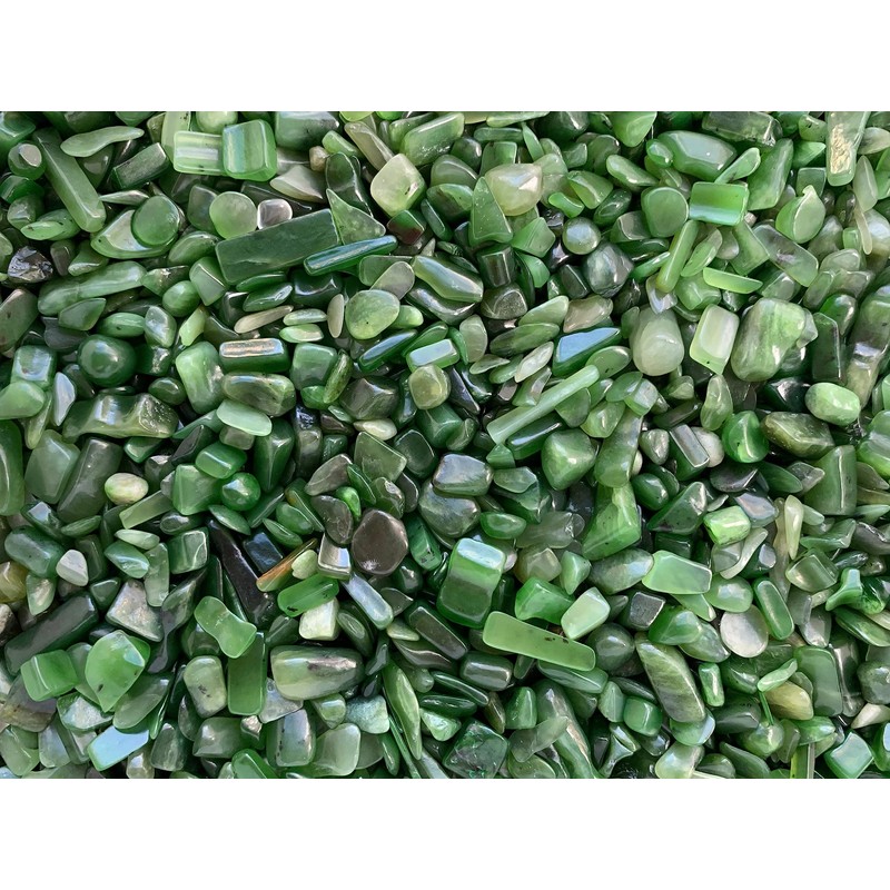 WHOLESALE Natural Semi Tumbled Nephrite Jade Gemstone Chips, Crushed Mini