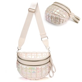 Puffer Crossbody Bum Bags for Women Puffy Checkered Purse Quilted Fanny Pack