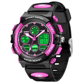 cofuo Kids Learning Watch Boys Girls, Purple Digital Sports Waterproof Electronic Alarm Stopwatch Multi Function Watches for Birthday Presents Gifts Age 3+Yrs