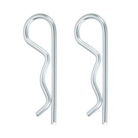 uxcell 2 Pcs Hitch Pin Clip, 5mm x 100mm R Clips Carbon Steel Retaining Wire Hair Pins Cotter Pin Assortment Kit Clips for Trailer Tractors Mower Carts Truck Pin Clip, Silver