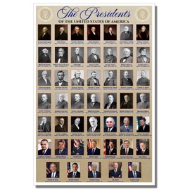 American History - The Presidents of the United States, NEW Classroom POSTER