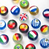 MARBLEFLAGS Luxury 20 Glass Marbles for Children with Flags of