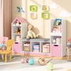 Kids Bookcase with Reading Nook, Bench Kids Bookshelf with 7