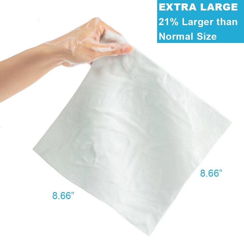 HYGIENJOY-21% Larger,No Rinse Bathing Wipes for Adults-Rinse Free Bath Sponges,Soap