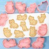 Crethinkaty Cat Cookie Cutters Set-8 Plastic Cookie Cutter Stamp- Cat