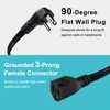 Flat Under Carpet Extension Cord with Flat Wall Plug, 3FT
