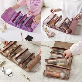 Detachable 4-pocket cosmetic pouch, cotton pouch, pouch in bag / 탈부착 4포켓 화장품파우치 면파우치 가방속파우치