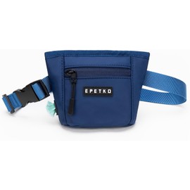 Bolsa para premios para Perros, con Cierre magnético de Gran Capacidad, dispensador de Bolsas para excrementos y Clip metálico para la Cintura (Azul Oscuro).