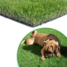 Shuonuo 35mm Artificial Turf Lawn Fake Grass, 1.38" Pile Height Realistic Synthetic Grass, 4FTX10FT,Drainage Holes Indoor Outdoor Pet Faux Grass Astro Rug Carpet for Garden Backyard Patio Balcony