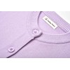 SMILING PINKER Women's Basic Crew Neck Knitted Cardigan with Button,