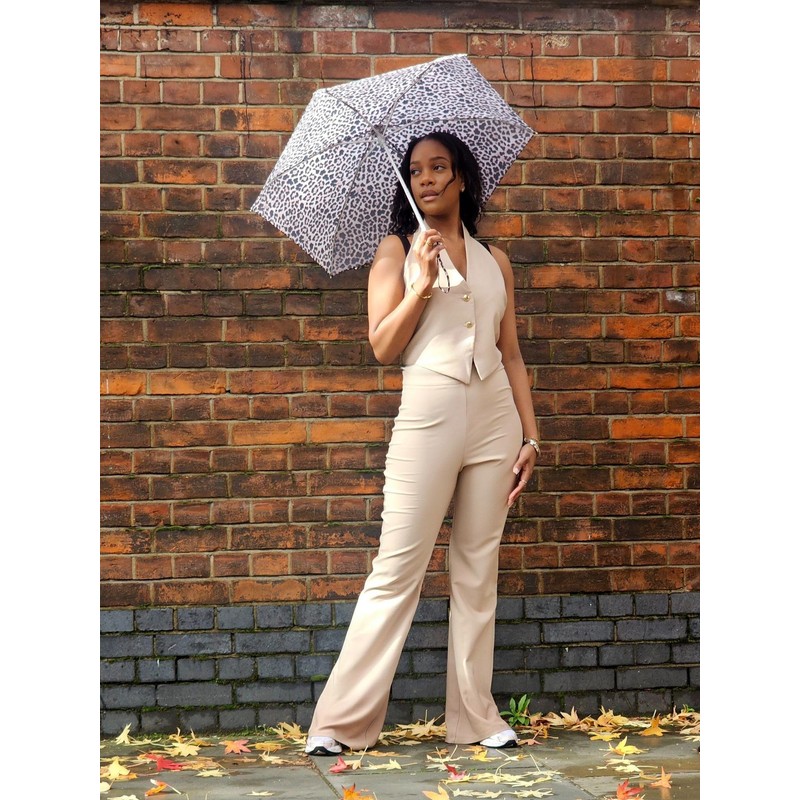 Fulton Tiny-2 Umbrella, Compact Lightweight Travel Umbrella (Classic Leopard)