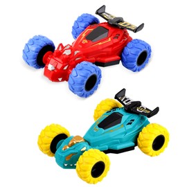 ZYSUN Toddler Toys Friction Spin Stunt Cars,Push and Go Cars Toys for Ages 2-4,Off Road 360° Rotating Stunt Car,Christmas Birthday Gifts for Kids 1 2 3 Year Old Boys Girls-2 Pack