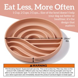 OHMO Slow Feeder Dog Bowls (Sunrise, Coral) Enrichment Toy Soft Silicone Food Safe Feeding Bowl Non Slip Suction Cup for All Breed Pet, Cat Slow Down Eating Dishes, Boredom and Anxiety Reducer