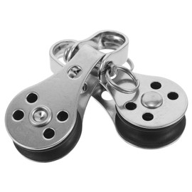 NOLITOY 2pcs Stainless Steel Pulley Blocks for Kayak and Boat Sailing Hardware for Outdoor Activities Performance Smooth Nylon Wheel Design