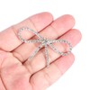 10Pcs Diamond Rhinestone Bow Glass Flash Brooch Claw Chain Suit