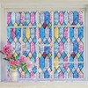FEOMOS Window Privacy Film, Rainbow Decorative Stained Glass Window Film,