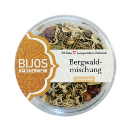 BiJos Incense Mixture in Glass 50 ml Mountain Forest Mixture - Here Reflects the Energy, Freshness and Clarity of the Mountains