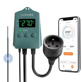 LUXBIRD WiFi Temperature Controller, Heating Mat, Thermostat Controller with Heating Cooling Modes, with App Control, Temperature Alarms for Seedlings Germination, Reptiles, Cooling, Home Brewing, LB