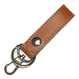 Leather Workshop Satou Key Ring, Genuine Leather, Belt Loop, Nickel, Men's, Women's, Made in Japan, Camel