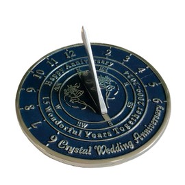 NauticalMart 15th Crystal Anniversary Unique Marriage Present for Parents, Grandparents, Friends, Husband or Wife, Couples, Him & Her Wedding Anniversary Sundial Gift 2024 (15th Anniversary)