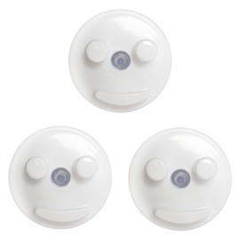 Tabanzhe Scrub Sponge Holder-3PCS Funny Face Sponge Organizer Sink Sponge Holder with Suction Cup for Round Funny Smiley Face Sponges, Kitchen Bathroom Sink(White)