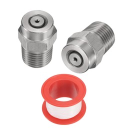 QUARKZMAN 2 Stück Hochdruckreinigerdüse 1/4" männliches NPT-Gewinde Sprühdüsen aus Edelstahl für Wasserpistole, Wasserbesen und Unterbodenreiniger (0 Grad, 1,382 mm Durchflussöffnung)