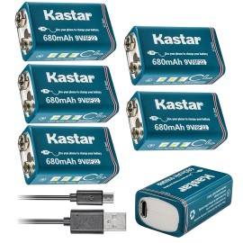 Kastar USB Rechargeable Li-ion 9V Battery LI9V for Toys Clock Multimeter Digital Camera