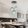 KCO Lighting 3-Light Modern Green Striped Glass Pendant Light Nordic
