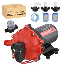 Nilight RV Water Pump 12v Camper Water Pump 7.0 GPM 70 PSI with Pressure Switch Strainer Heavy Duty Diaphragm Pump 12 Volt DC Upgrade Self-Priming Low Noice for RV Marine Yacht Caravan Camper Trailer