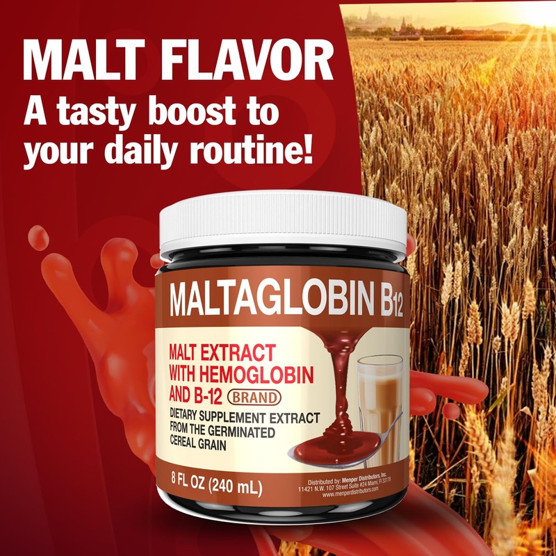Maltaglobin Vitamin B12 Dietary Supplement, Hemoglobin Support, B12 Vitamins for