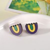 Mardi Gras Stud Earrings for Women Wood Mardi Gras Earrings