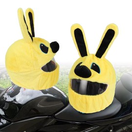 GUDITEM Motorcycle Helmet Cover Cute Small Dog for Full Face Decoration Dust Cap for Rides and Gifts (Yellow)