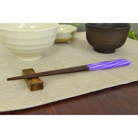 Aoba Chopsticks Natural Wood, Candy Ball Thread, Purple, 9.1 inches (23 cm)