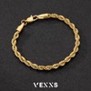 VEXXS Rope Bracelet for Men (5mm-18K Gold, 8.50)