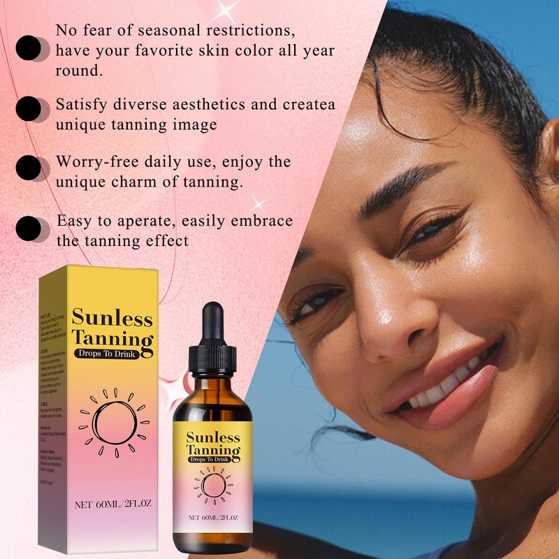 COWANIEE Sunlesss Drinkable Tanning Drops, Tan Drops Drink Promote Natural