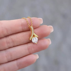 Future Wife Necklace My Last Everything, Promise Necklace For Her, Fiance Gifts For Her, Birthday Gifts For Future Wife With Message Card, Soulmate Necklace For Women, To My Soulmate Necklace (Alluring Beauty Necklace - Soulmate, 18K Yellow Gold Finish -