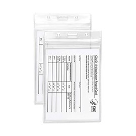 CDC Vaccination Card Protector 4 x 3 Inch Immunization Card Holder Pack of 2, Vaccine Card Protector, Clear Protective Sealable Plastic Sleeve, ID Card Holder