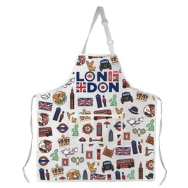 MYSOMY London Themed Gifts London Cooking Apron London Chef Apron London Souvenir Apron with Pockets London Lover Gifts (London Apron)