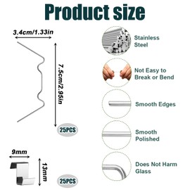 50 pcs Greenhouse Glass Clips – Stainless Steel Clips for Securing Greenhouse Panels, Glass Sheets, Windows, and More – Durable, Rust-Resistant, Heavy-Duty Design