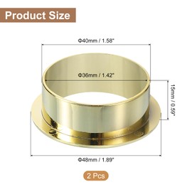 uxcell 2 Pcs 1.58 inch (40mm) Nylon Desk Grommets, Plastic Cable Hole Cover, Wire Cord Cable Organizer for Computer Desk Cabinet, Gold