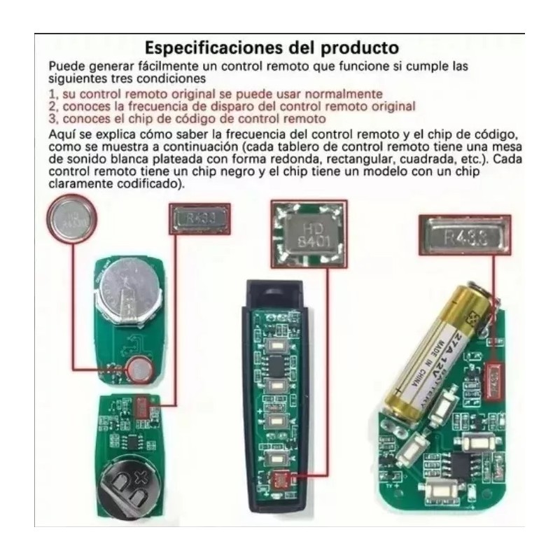 MU Control Remoto Para Porton Electrico Automáticas 433/315mhz