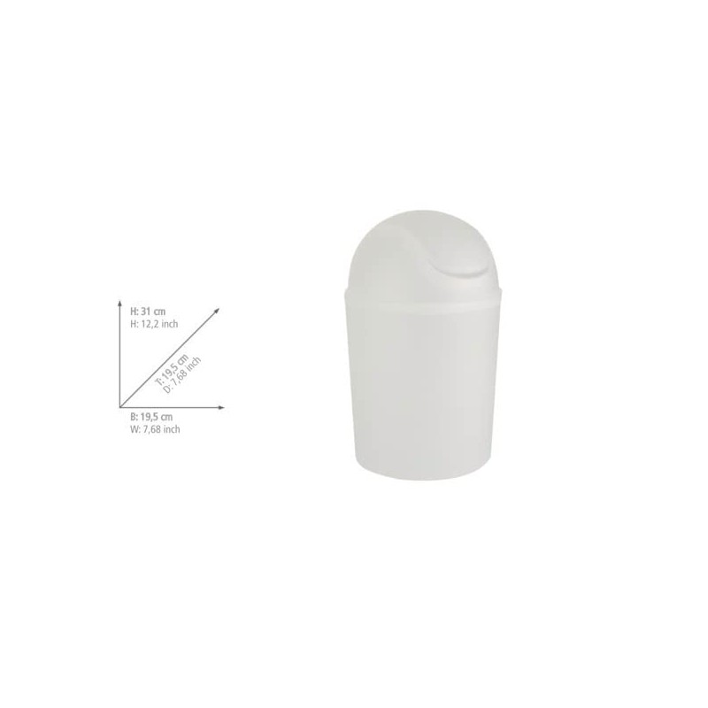 Wenko 15199100 Swing Top Bin Arctic - 4.5 Litre 32