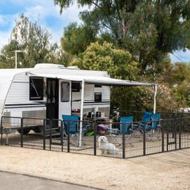 Yaheetech Heavy Duty Extra Wide Dog Playpen, 8 Panels Outdoor Pet Fence for Large/Medium/Small Animals Foldable Puppy Exercise Pen for Garden/Yard/RV/Camping 32 Inch Height x 32 Inch Width